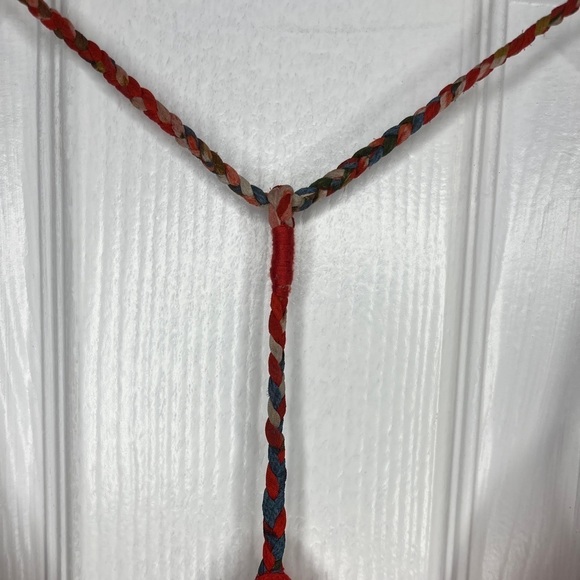 Abercrombie & Fitch Floral Fitted Waist Rope Spaghetti Strap Beaded Tank Top. - Picture 2 of 12